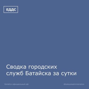 Сводка городских служб Батайска за сутки (24-25 октября)