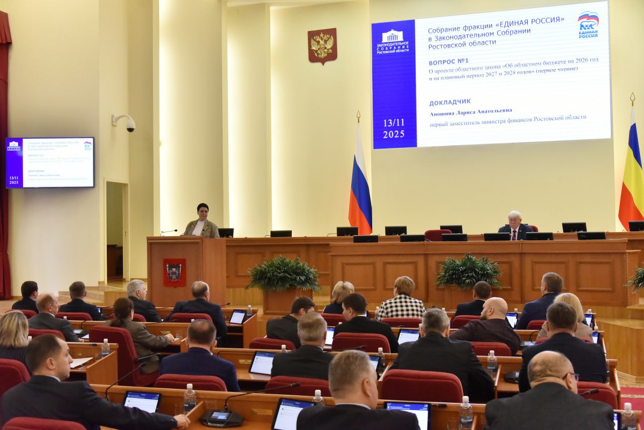 Депутаты фракции «ЕДИНАЯ РОССИЯ» в донском парламенте обсудили и поддержали проект регионального бюджета на 2026 год и на плановый период 2027 и 2028 годов