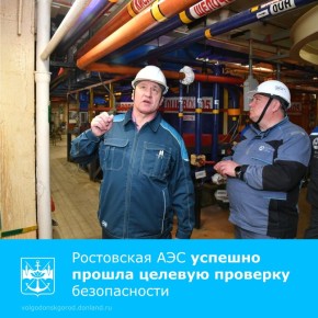 На Ростовской АЭС прошла плановая целевая проверка, в ходе которой эксперты оценили состояние безопасности атомной станции, эффективность мероприятий и регламентов в области ее обеспечения