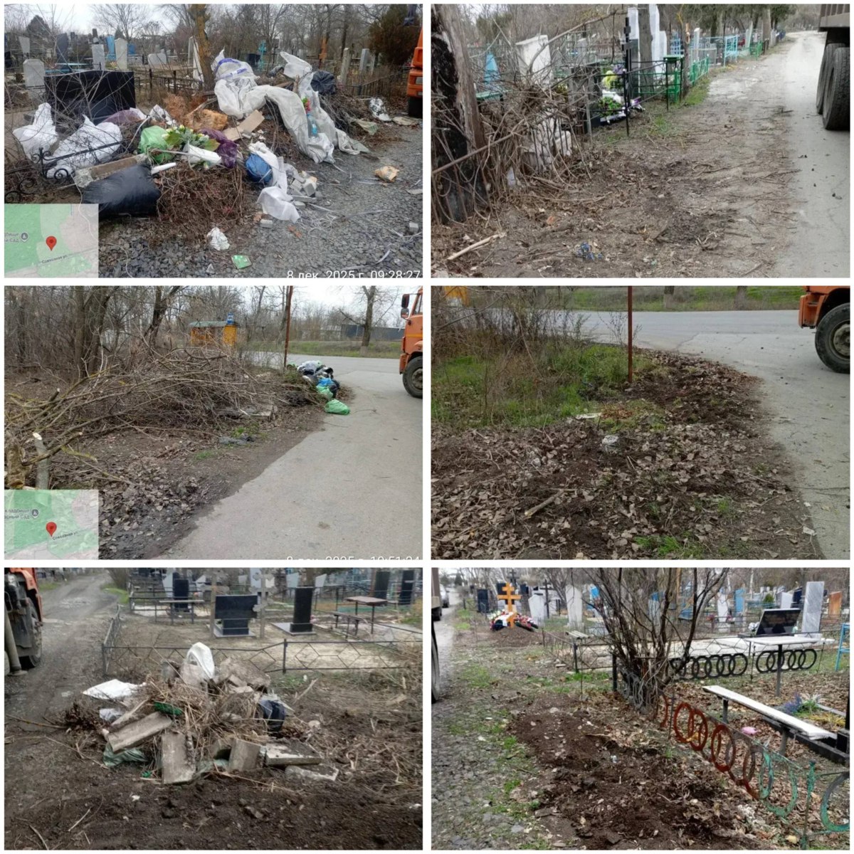 На городских кладбищах началась уборка несанкционированных свалок