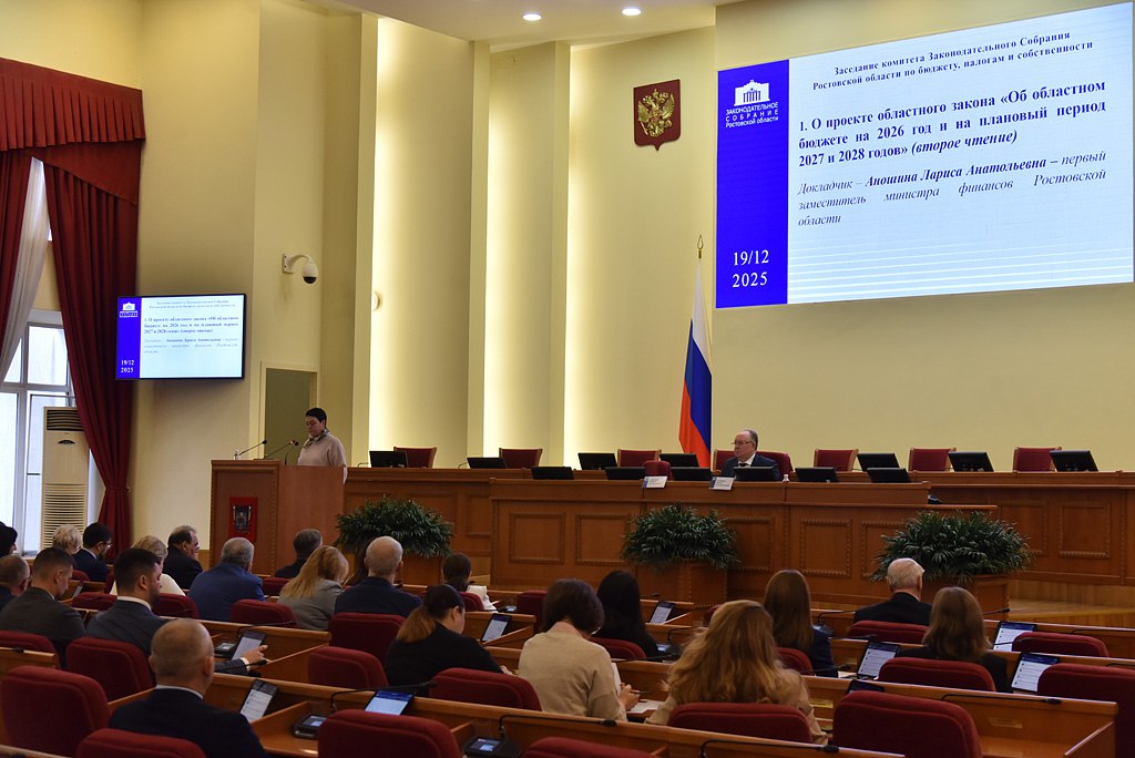 Комитет донского парламента по бюджету, налогам и собственности одобрил проект областного бюджета на 2026 год и на плановый период 2027 и 2028 годов, подготовленный ко второму чтению