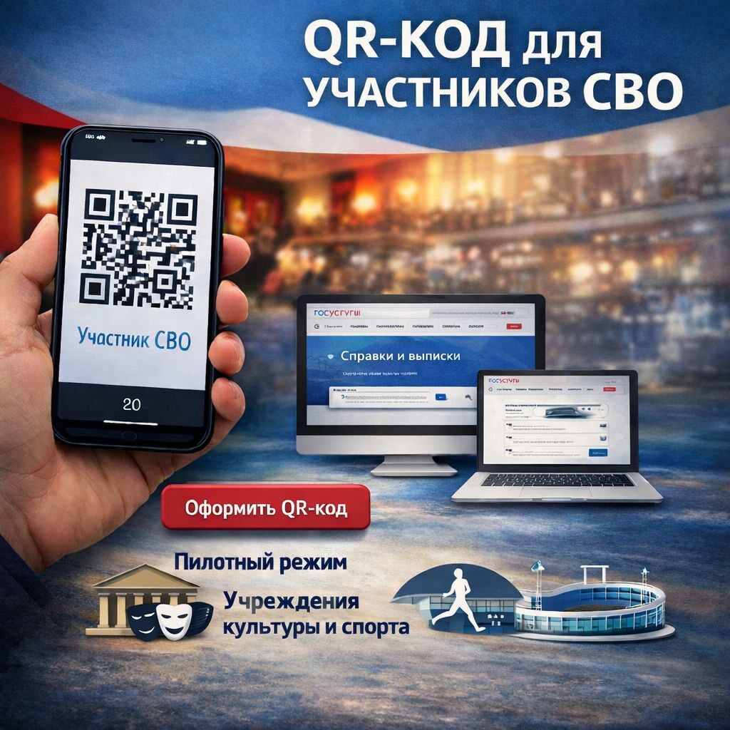 На Едином портале государственных и муниципальных услуг введен в эксплуатацию новый функциональный сервис – «QR-код для подтверждения статуса участника специальной военной операции»