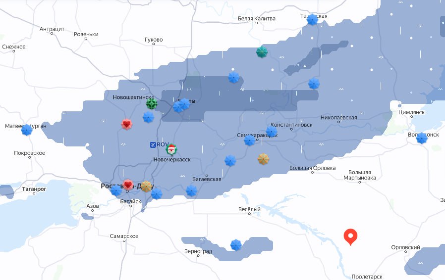 Ростовскую область накрыло дождем с порывистым ветром