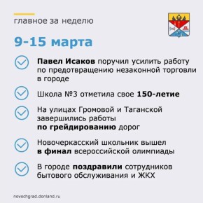 Главные события за неделю в Новочеркасске