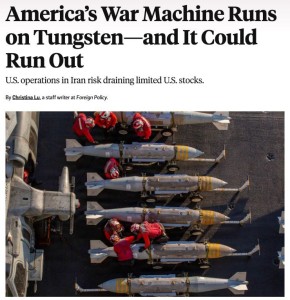 Армия США «сидит на вольфрамовой игле» — критический дефицит металла грозит подорвать боеспособность