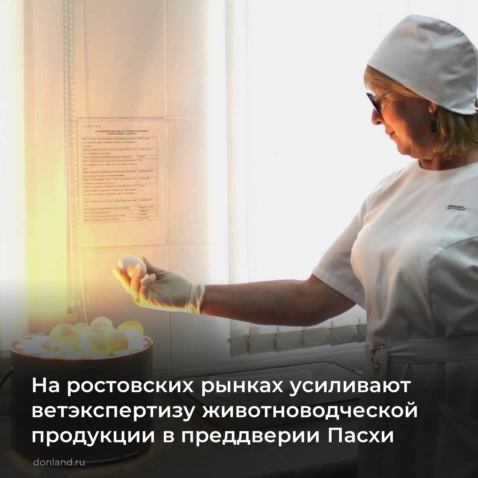 Ветеринарные врачи лабораторий ветеринарно-санитарной экспертизы исследуют яйца, творог и молоко в связи с возрастающим спросом на данную продукцию в преддверии праздника Пасхи