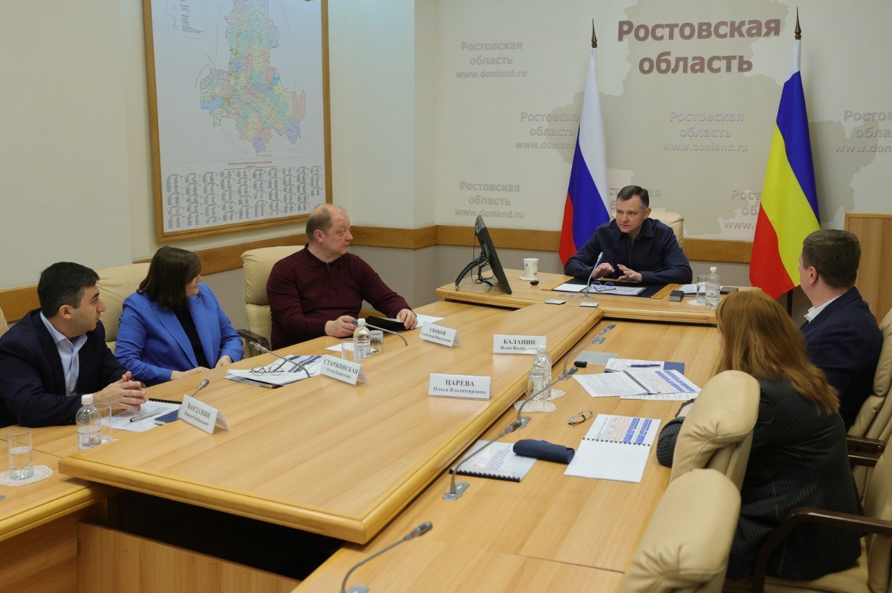 Губернатор Ростовской области Юрий Слюсарь и Председатель ФОМС Илья Баланин во время рабочей встречи обсудили итоги деятельности регионального отделения фонда