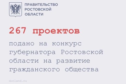 267 социально ориентированных НКО представили свои проекты на конкурс грантов губернатора Ростовской области