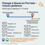 Поезда в Крым, следующие из Ростова, будут ходить только днем