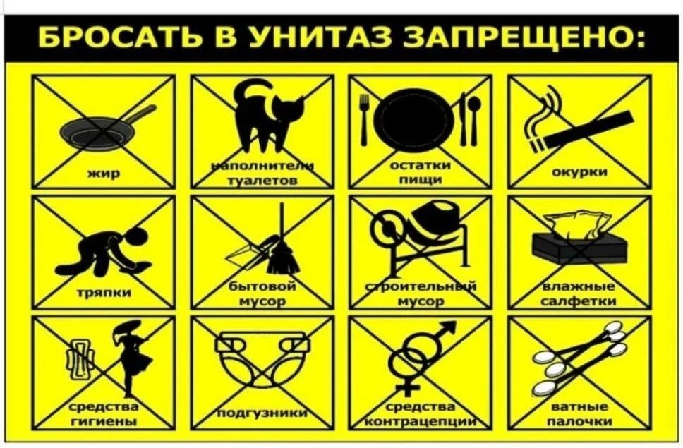 Уважаемые шахтинцы!. Ресурсоснабжающая организация ШФ ГУП РО «УРСВ» напоминает горожанам соблюдать простые правила эксплуатации канализационных сетей