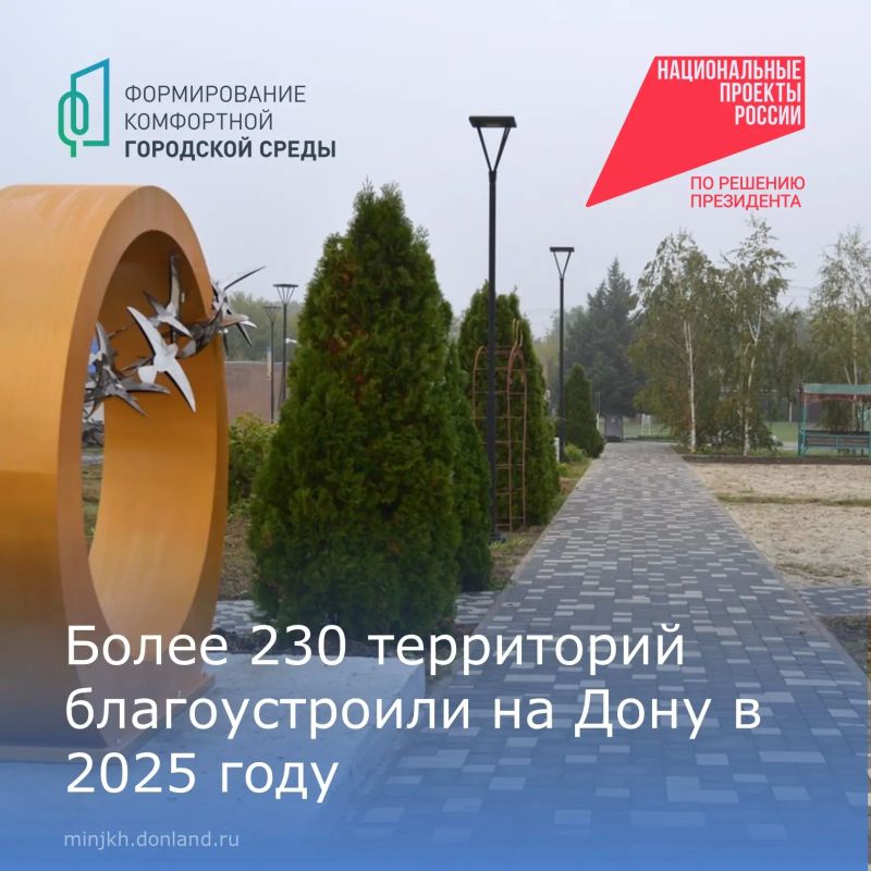 По итогам прошлого года Ростовская область перевыполнила план: вместо 168 объектов благоустроили 230