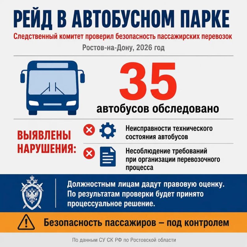Следственный комитет выявил нарушения в автобусах Ростова