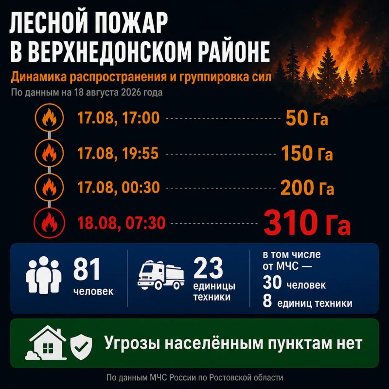 Лесной пожар ликвидируют в Верхнедонском районе