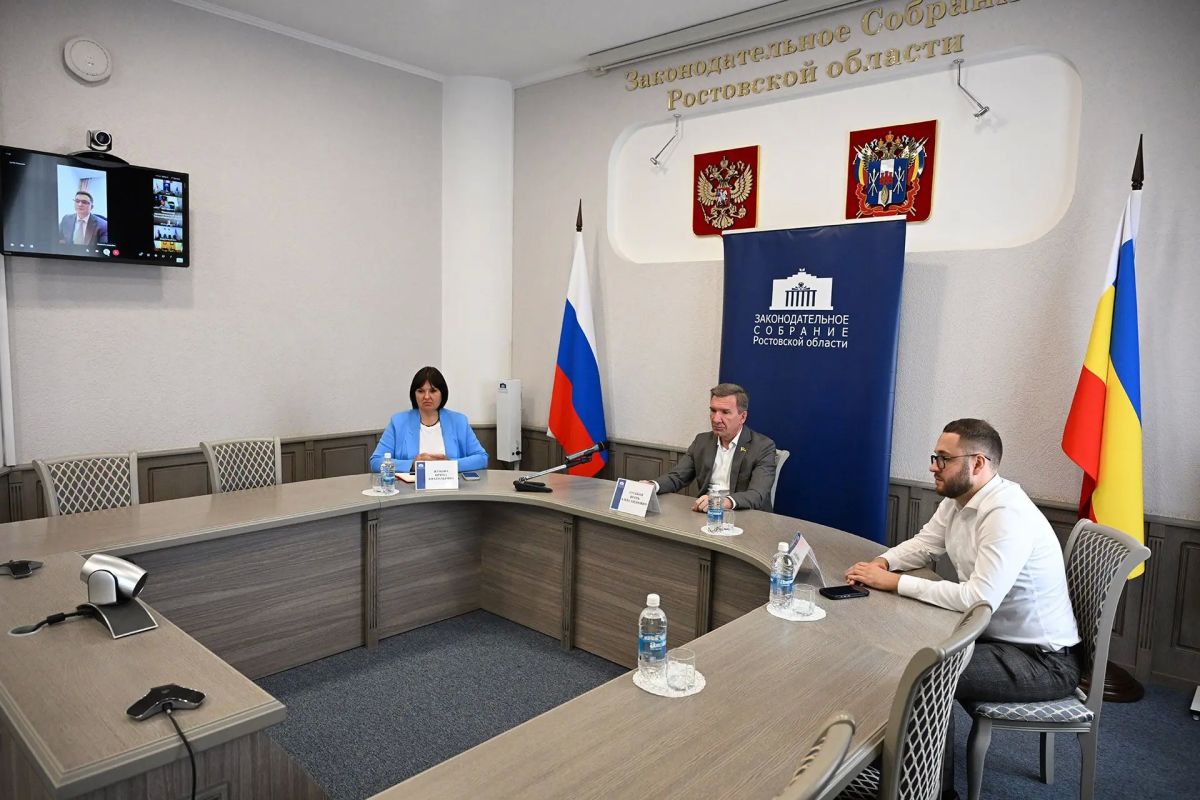 Заместитель Председателя Законодательного Собрания Ростовской области Игорь Гуськов, председатель комитета донского парламента по взаимодействию с общественными объединениями и молодежной политике Ирина Жукова и депутат...