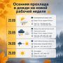 Осеняя прохлада и дожди ожидаются на новой рабочей неделе в Ростовской области