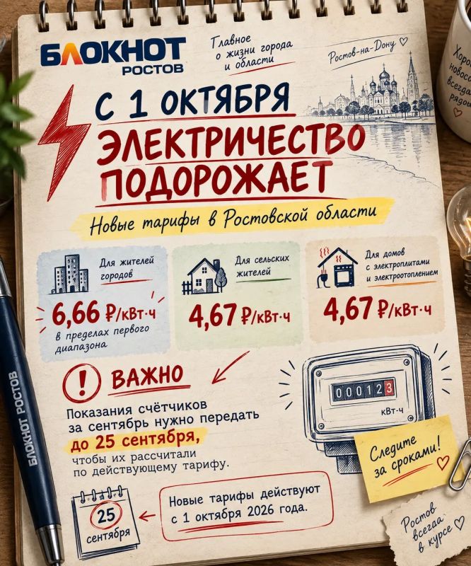 С 1 октября ростовчане будут платить больше за свет