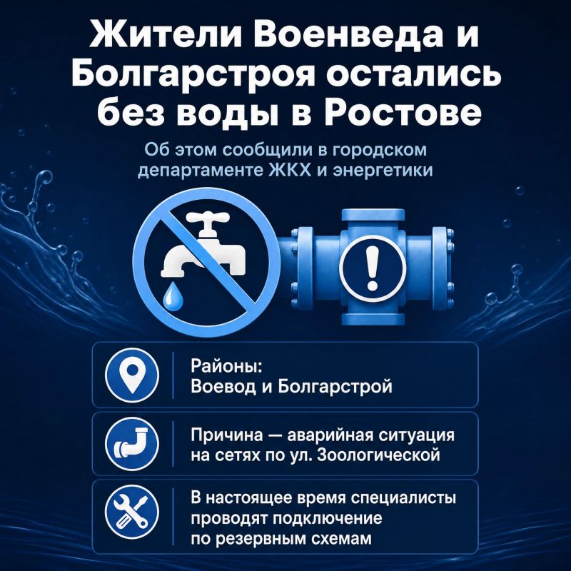 Жители Военведа и Болгарстроя остались без воды в Ростове